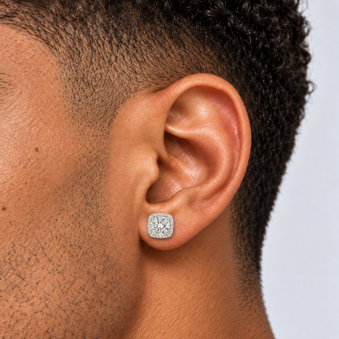 Aurora Halo Oorbellen - Moissanite
