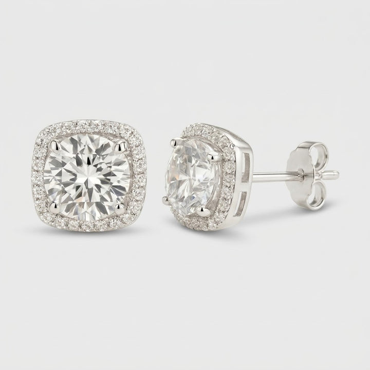 Aurora Halo Oorbellen - Moissanite