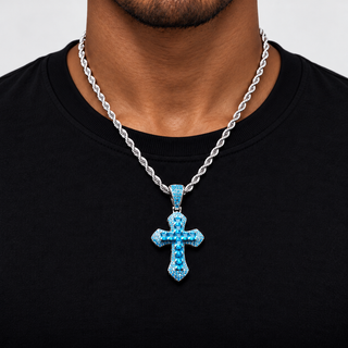 Blue Frost Cross Hanger