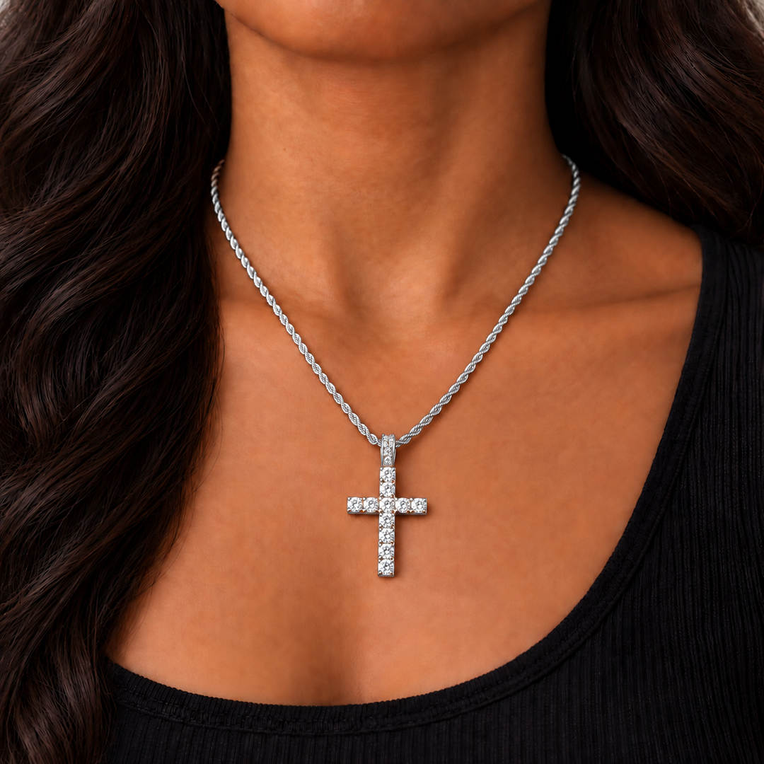 Celestial cross pendant - Silver