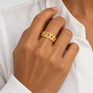 Clean Cuban Ring - Gold