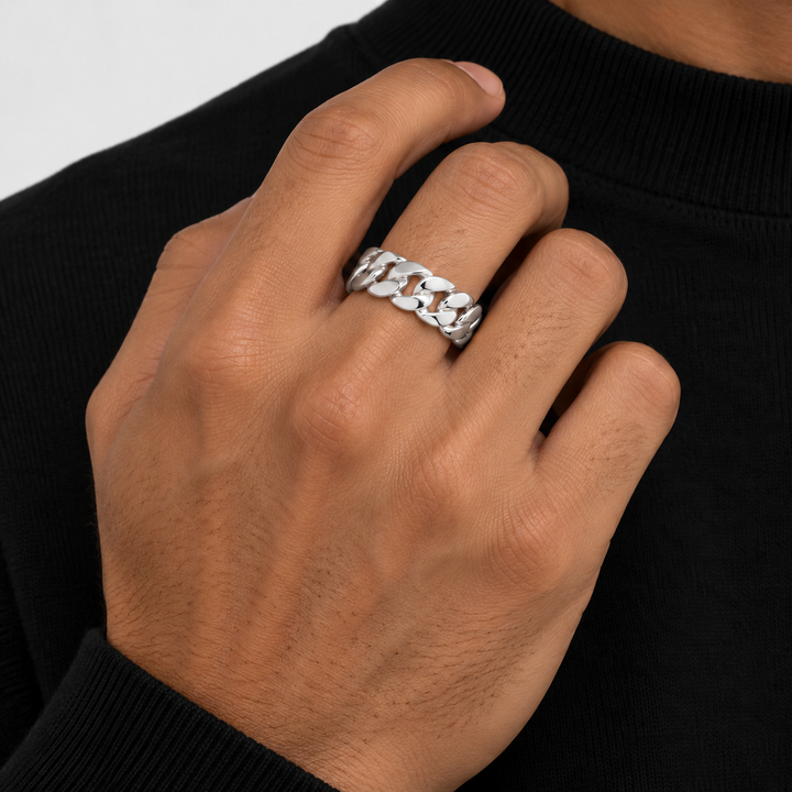 Clean Cuban Ring - Silver