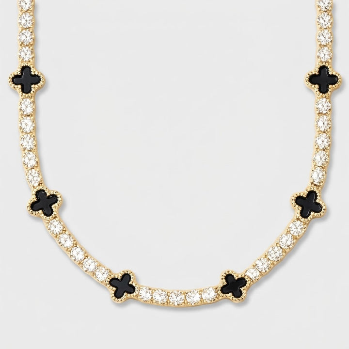 Clover Tennis Necklace Gold