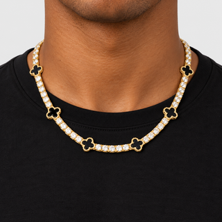 Clover Tennis Necklace Gold