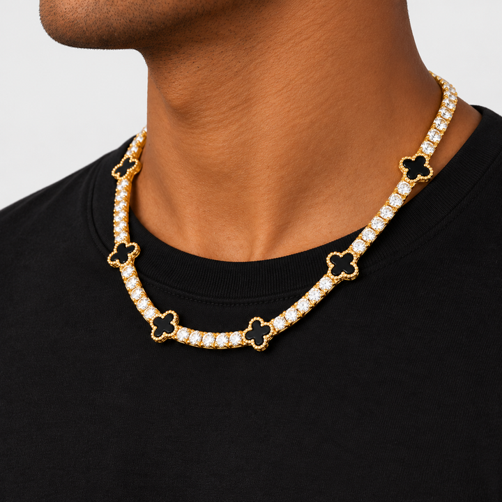 Clover Tennis Necklace Gold