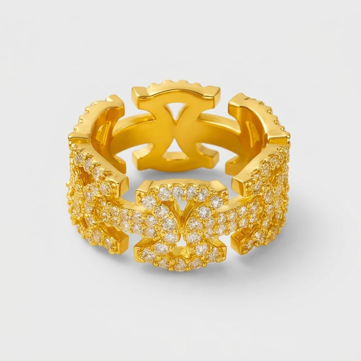 Diamond Crest Ring Goud
