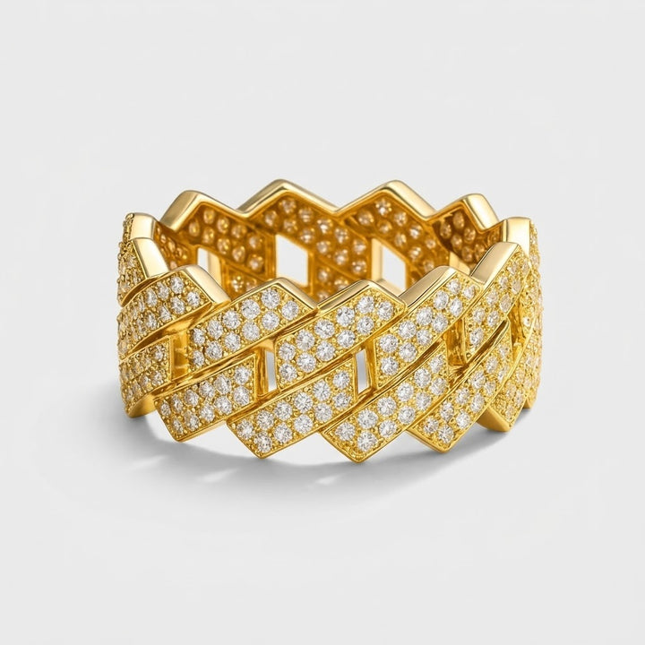 Diamond Crown Ring Gold - Moissanite