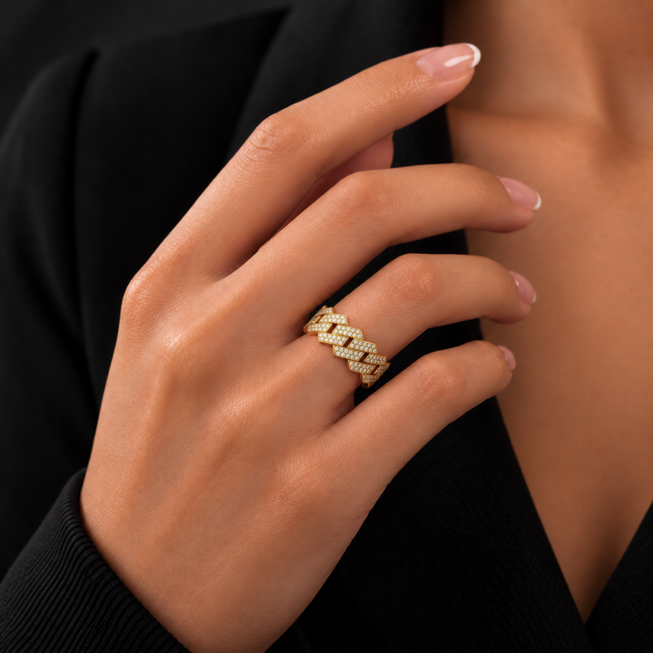 Diamond Crown Ring Gold - Moissanite