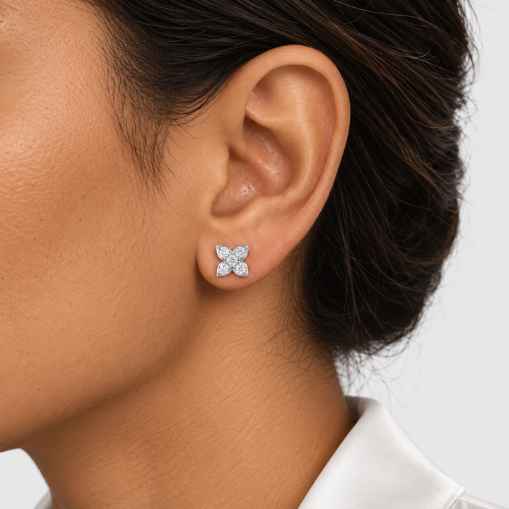 Four-Leaf Clover Earrings - Moissanite