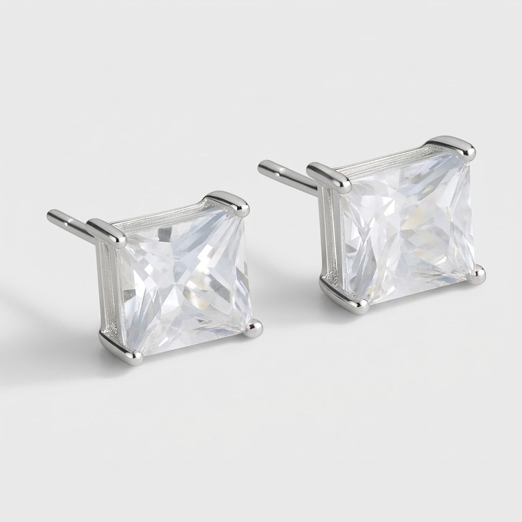 Iced Precision Earrings - Silver