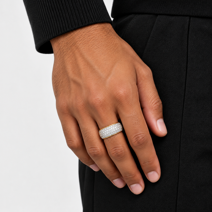 Luxury Pavé Ring - Silver/Gold