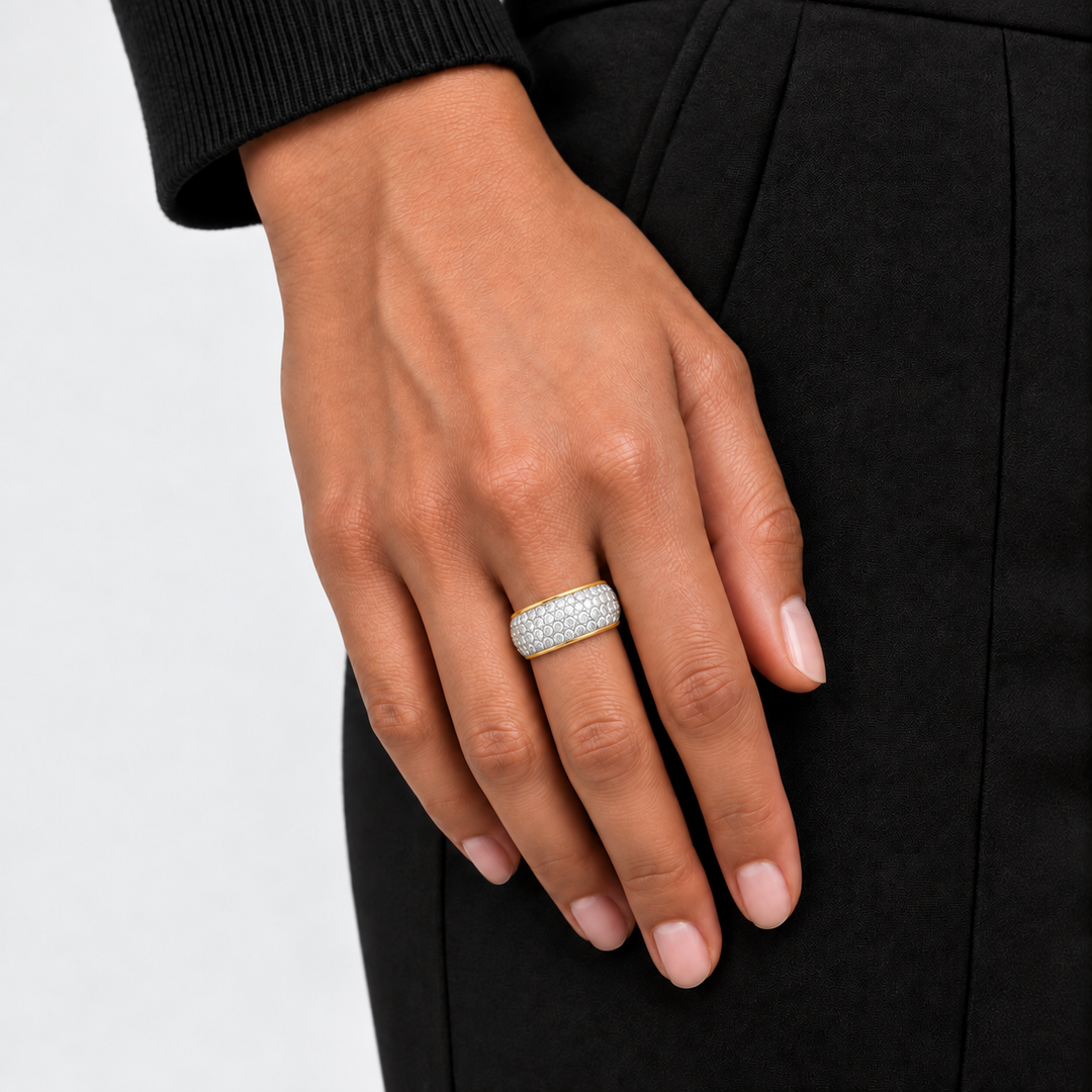 Luxury Pavé Ring - Silver/Gold