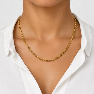 Rope Ketting - Goud 3 mm