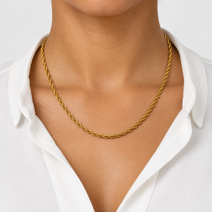 Rope Ketting - Goud 3 mm