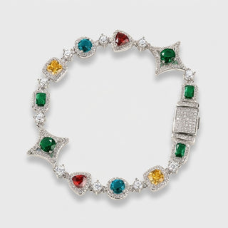 Royal Multi Gem Bracelet - Silver