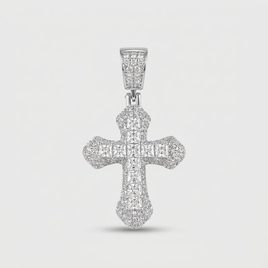 Silver Frost Cross Pendant