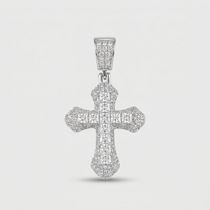 Silver Frost Cross Pendant