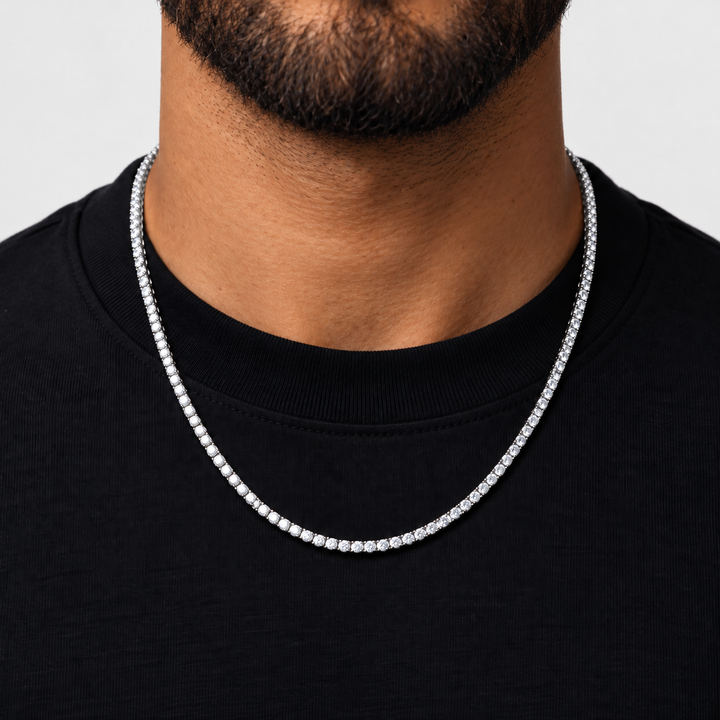 Tennis Ketting - Witgoud 3 mm