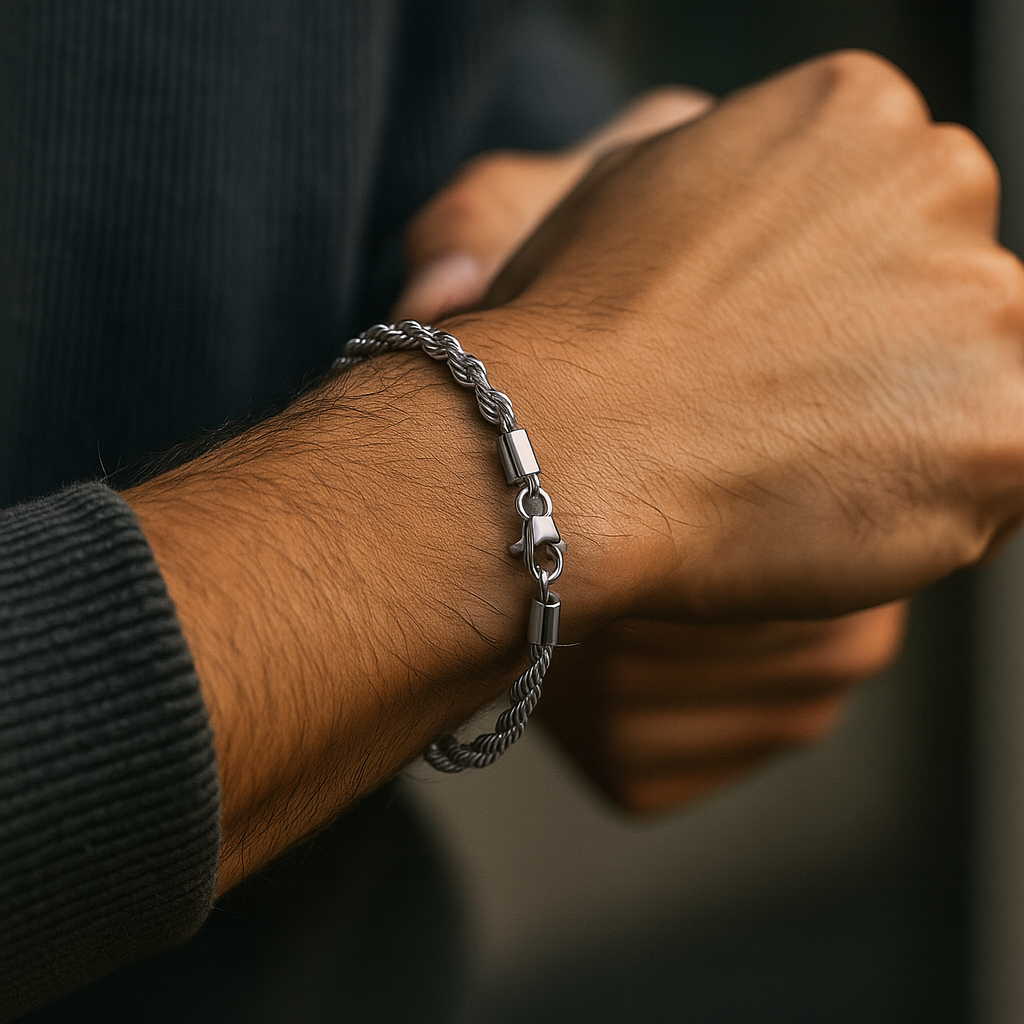 Rope Bracelet - White Gold 3mm