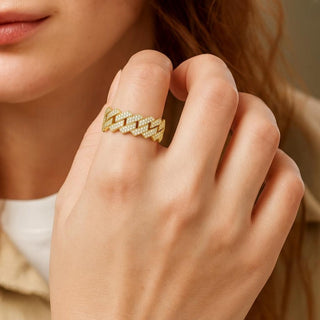 Diamond Crown Ring Gold - Moissanite