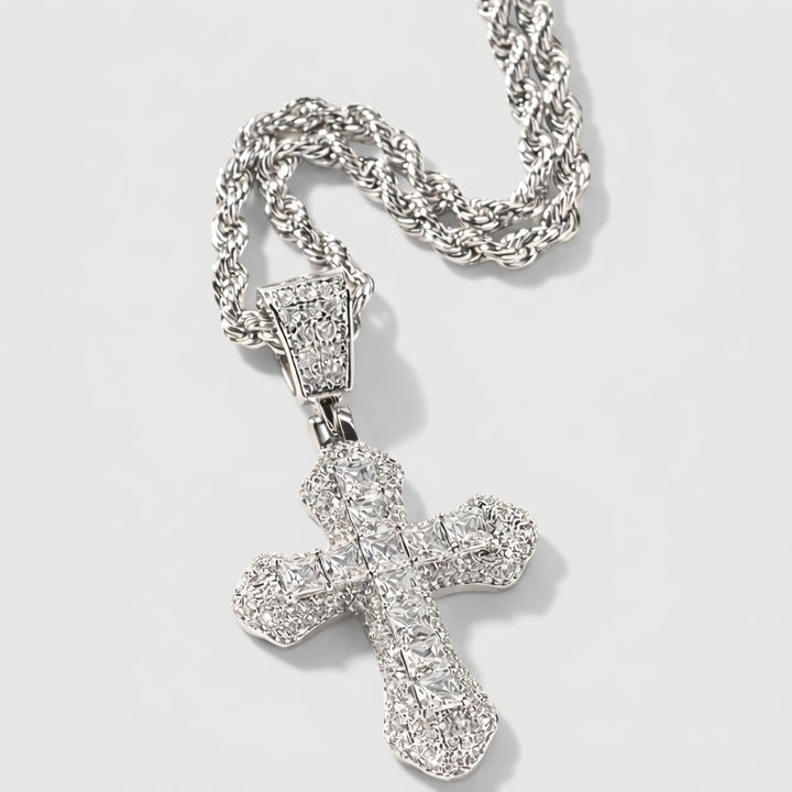 Silver Frost Cross Pendant